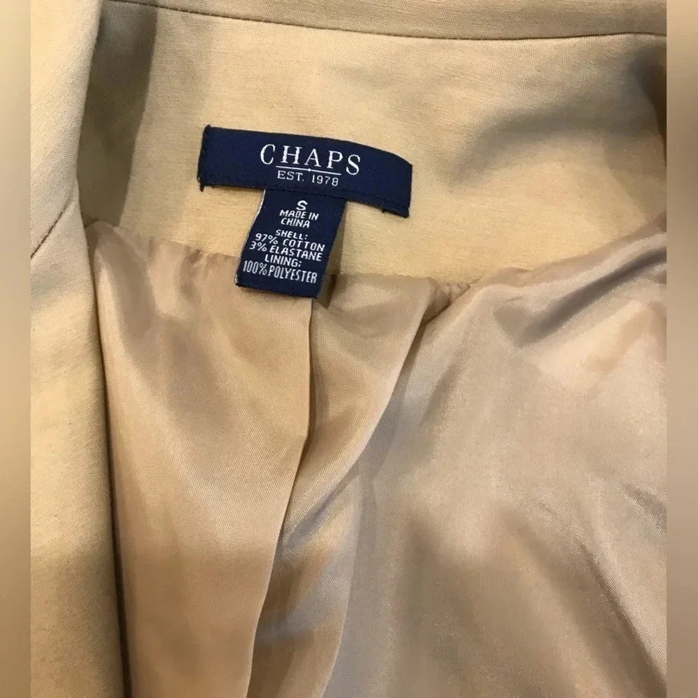 Chaps Tan Military Fitted Blazer Jacket Women’s Size Small